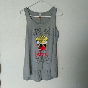 Grey graphic tank top